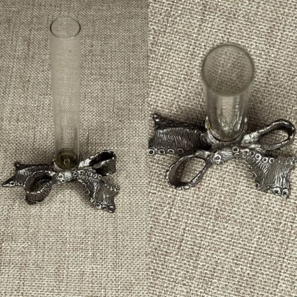 Brighton Other - Brighton bud vase. Bow styled metal bottom with glass tube. 7” tall.